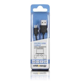 Whitenergy Kabel do przesyłu danych, Micro USB, 30cm, czarny